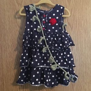 🌷Carter’s 18m Navy & Red Polka Dot Tiered Dress🌷